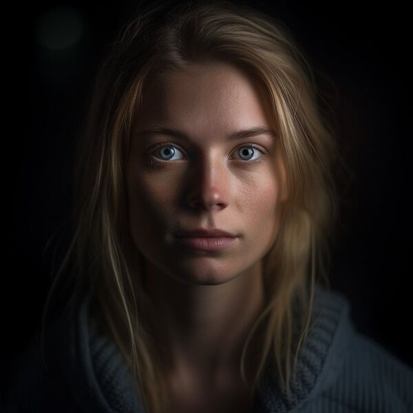 portrait of a woman, low-li...