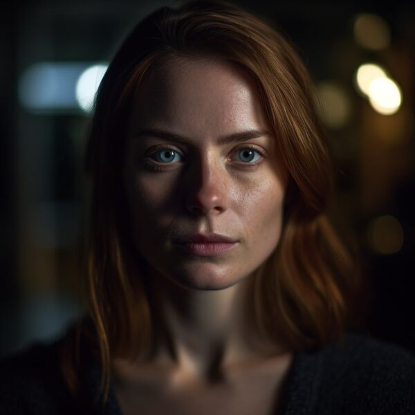 portrait of a woman, low-li...