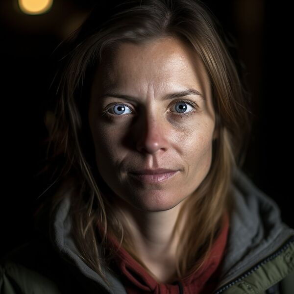 portrait of a woman, low-li...