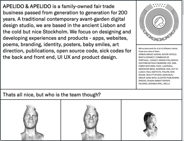 Apelido & Apelido - brutalista webdesign